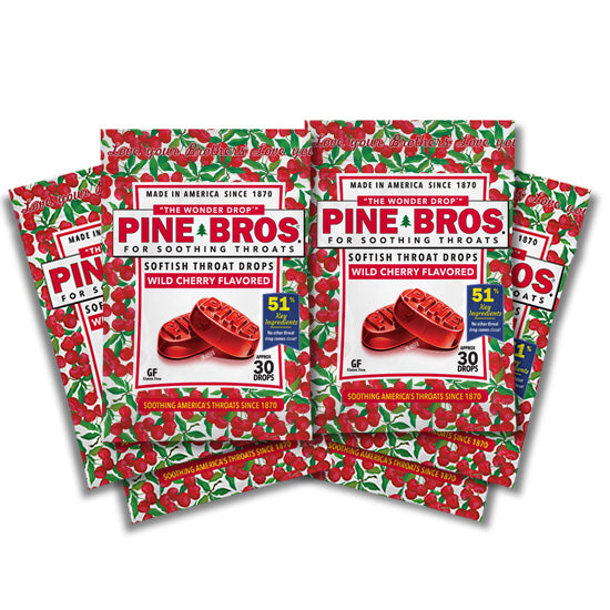 Pine Brothers Wild Cherry Softish Throat Drops bag