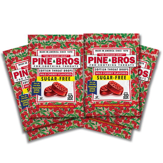 Bag of sugar-free wild cherry throat drops